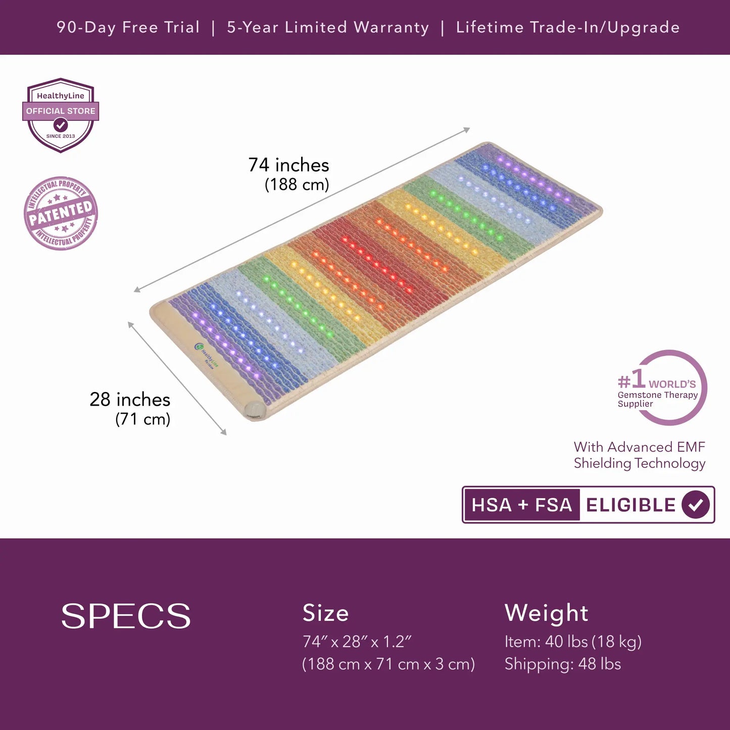 Rainbow Chakra Series | PEMF Far Infrared Heating Mats