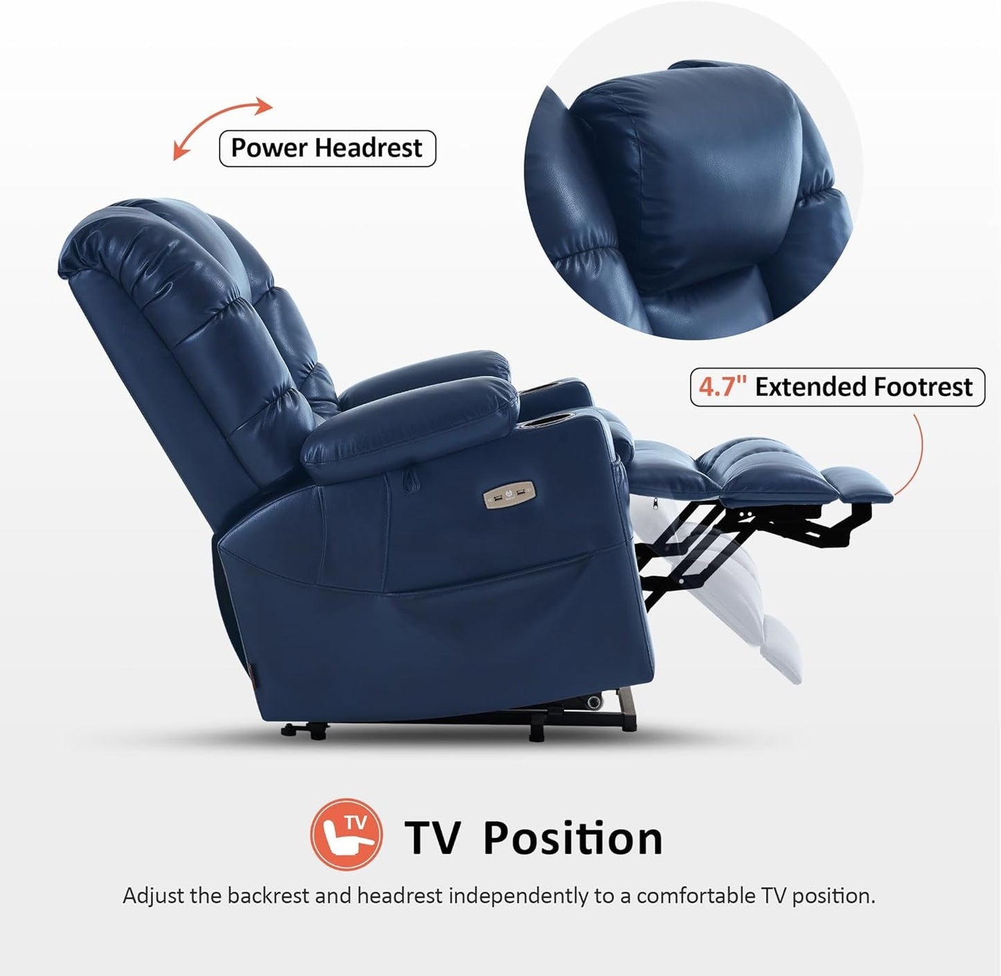 Dual Motor Power Lift Recliner Chair with Massage and Dual Heating