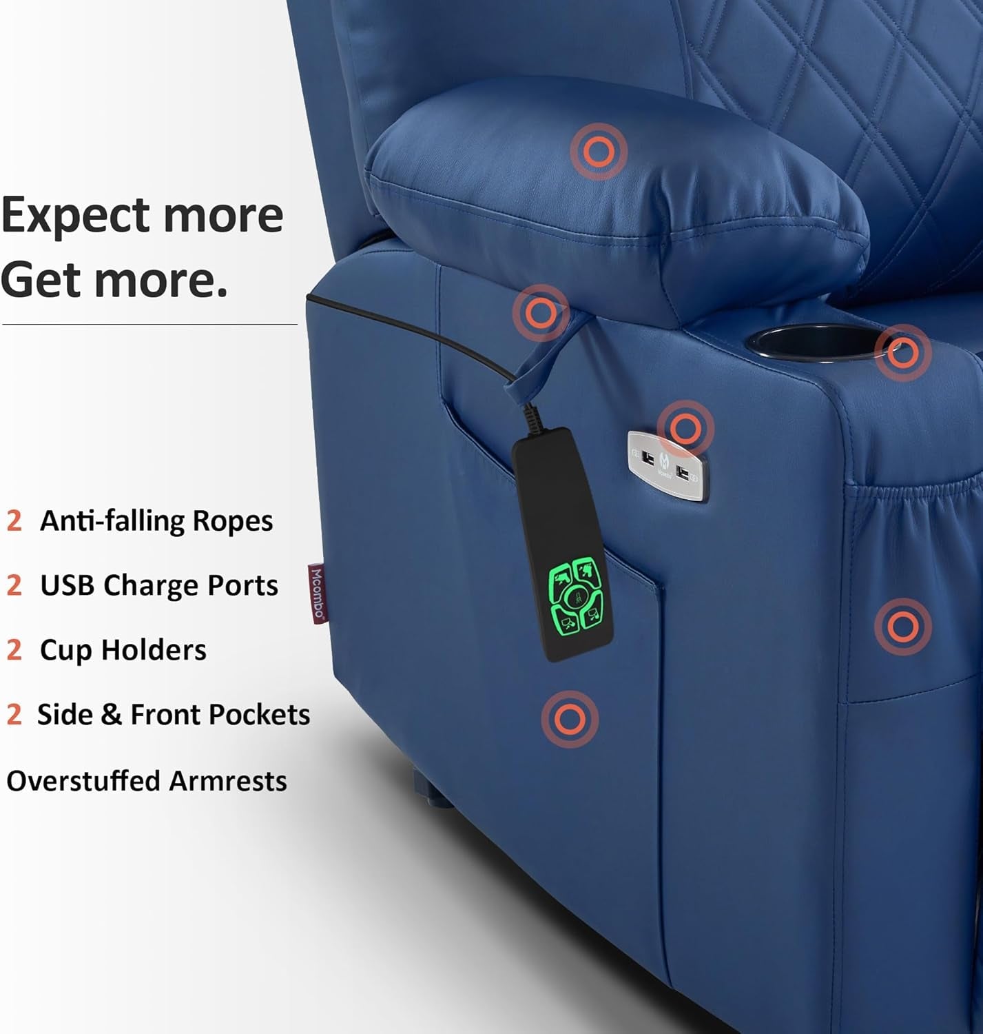 Small Size Electric Power Lift Recliner Chair Sofa with Massage and Heat