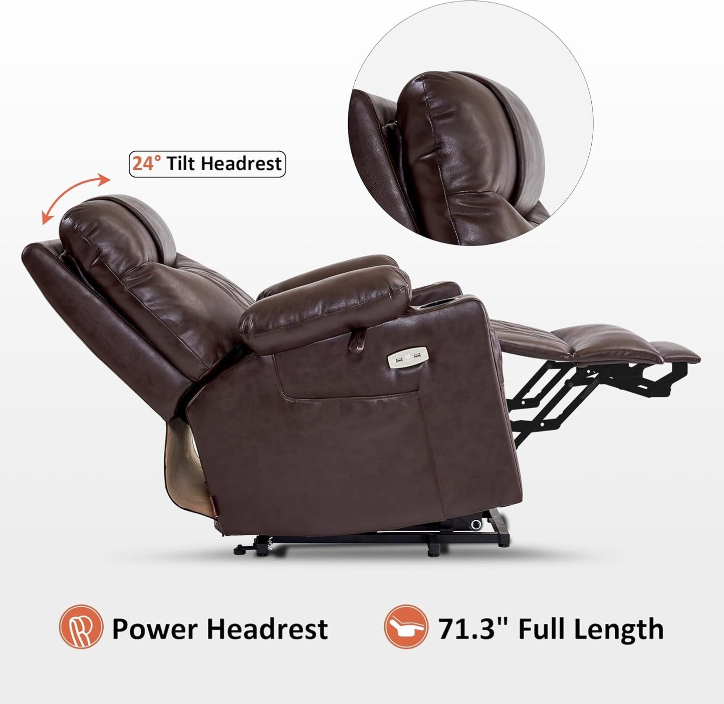 Small Size Power Lift Recliner Chair Sofa with Massage and Dual