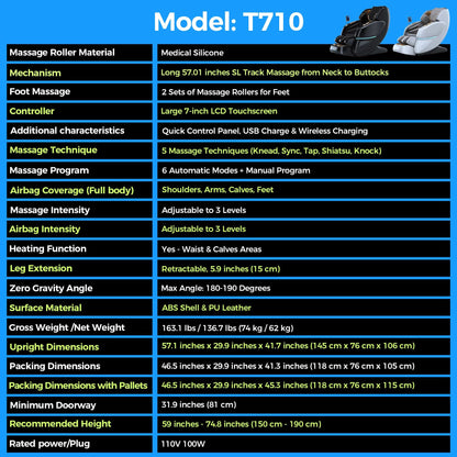 WANKO Harmony SL-Track Zero Gravity Full Body Recliner Massage