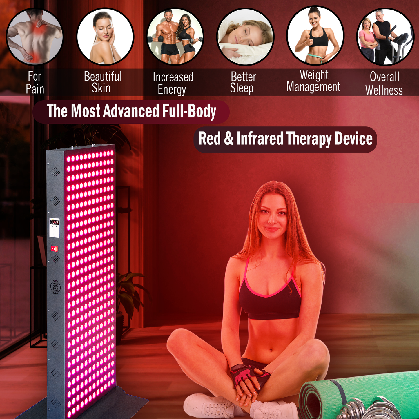 EXESAS 1620W Red Light Therapy Panel – 324 LED