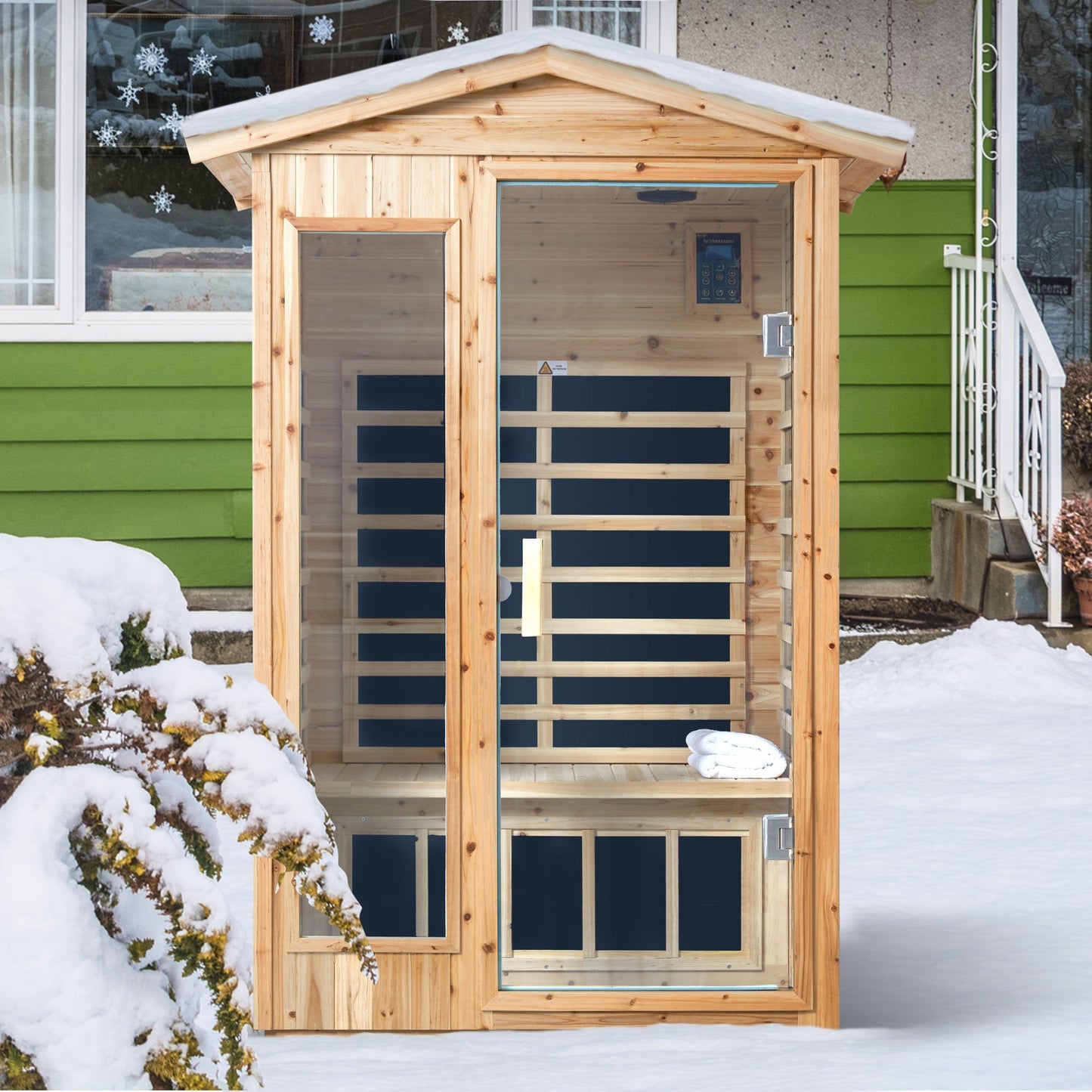Outdoor Infrared Sauna Room for 2 (Old Fir)