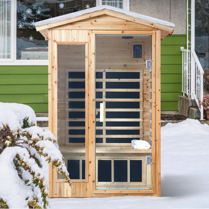 Outdoor Infrared Sauna Room for 2 (Old Fir)