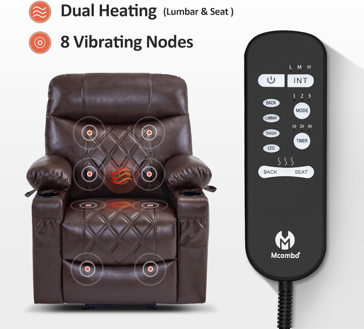 Small Size Power Lift Recliner Chair Sofa with Massage and Dual