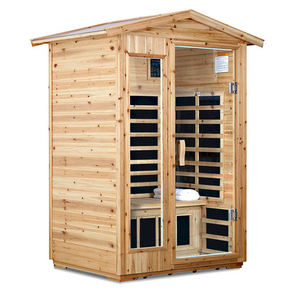 Outdoor Infrared Sauna Room for 2 (Old Fir)