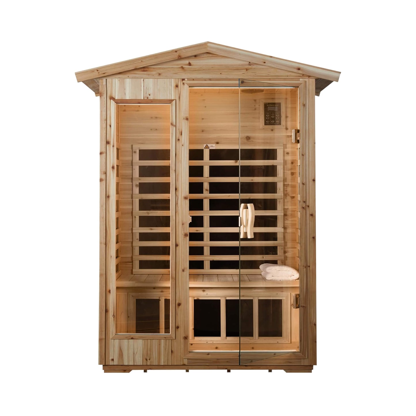 Thermora Luxury 2-Person Outdoor Low EMF Hemlock Infrared Sauna With Bluetooth And Chromotherapy Light (SAK97318)