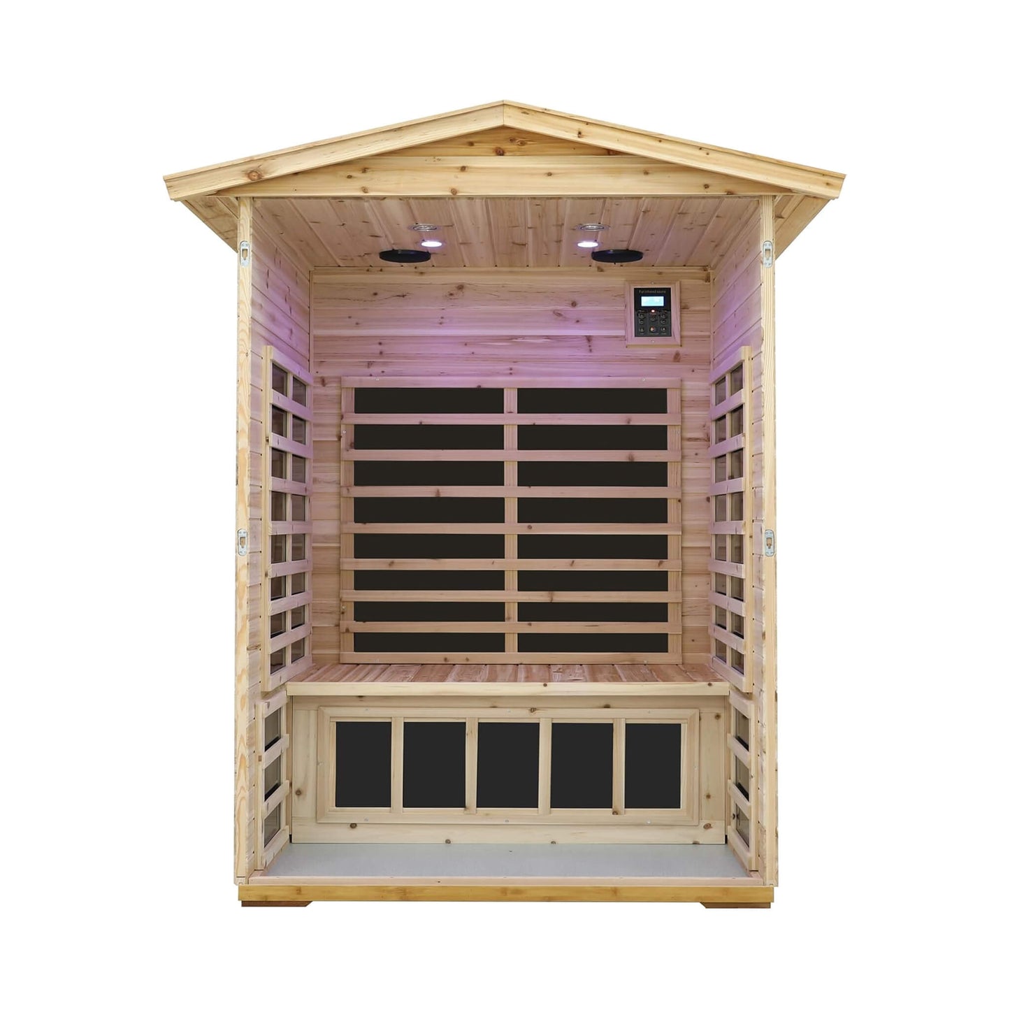 Thermora Luxury 2-Person Outdoor Low EMF Hemlock Infrared Sauna With Bluetooth And Chromotherapy Light (SAK97318)