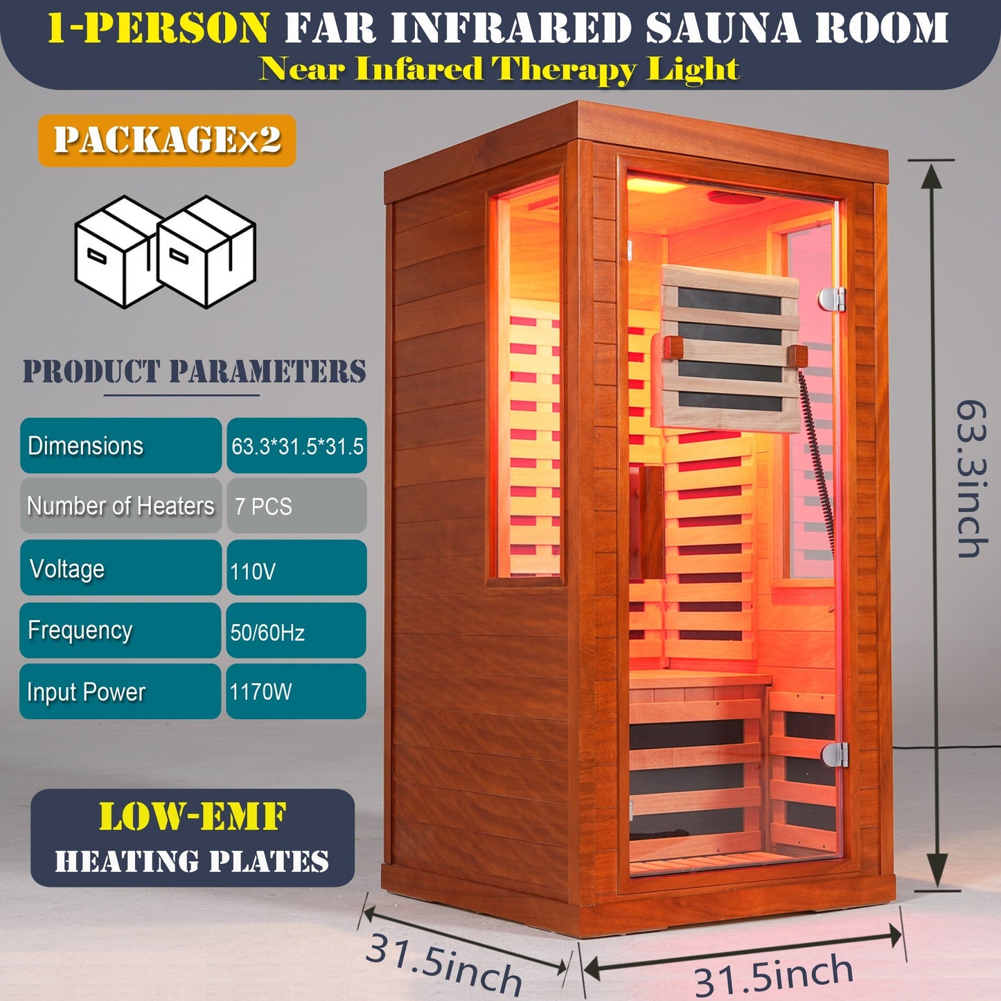 Full Spectrum Infrared Sauna for 1