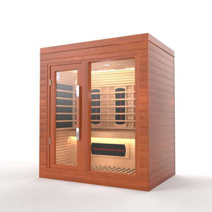 SAUNA EVOLUTION®  Indoor Full Spectrum Luxury Single-Layer Bench Cabin Sauna Luna - 2