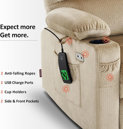 Dual Motor Power Lift Recliner Chair with Massage and Heat