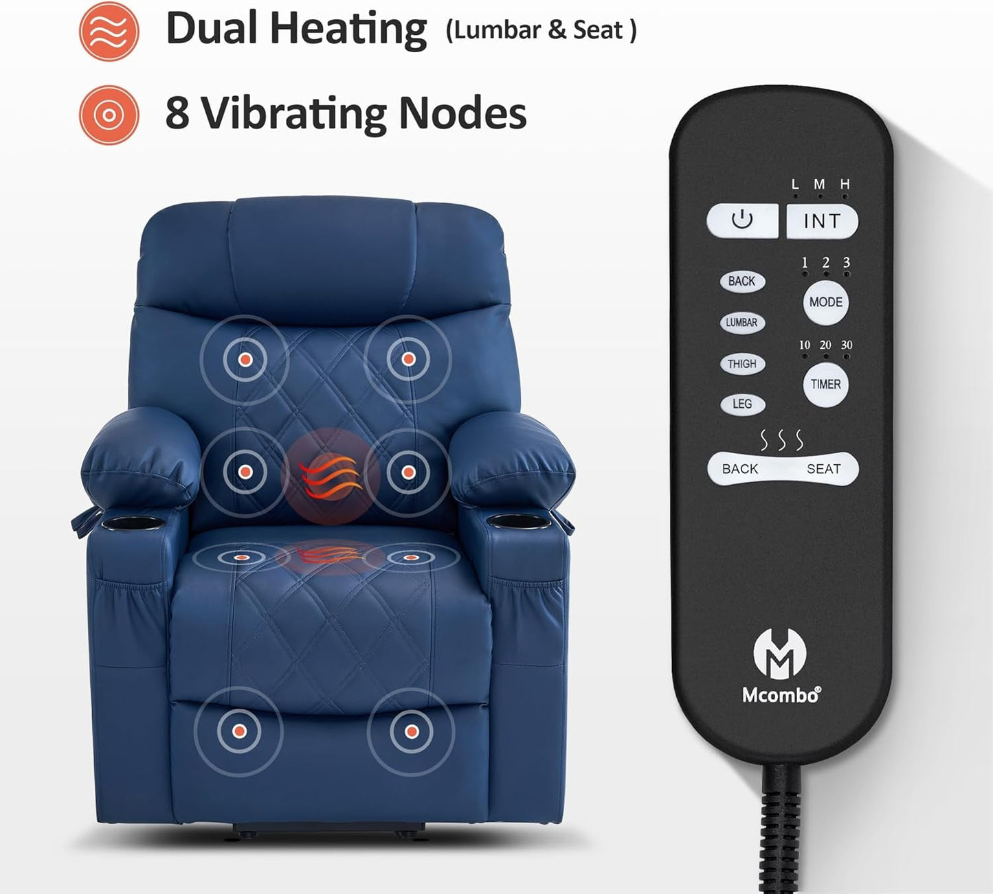 Small Size Electric Power Lift Recliner Chair Sofa with Massage and Heat