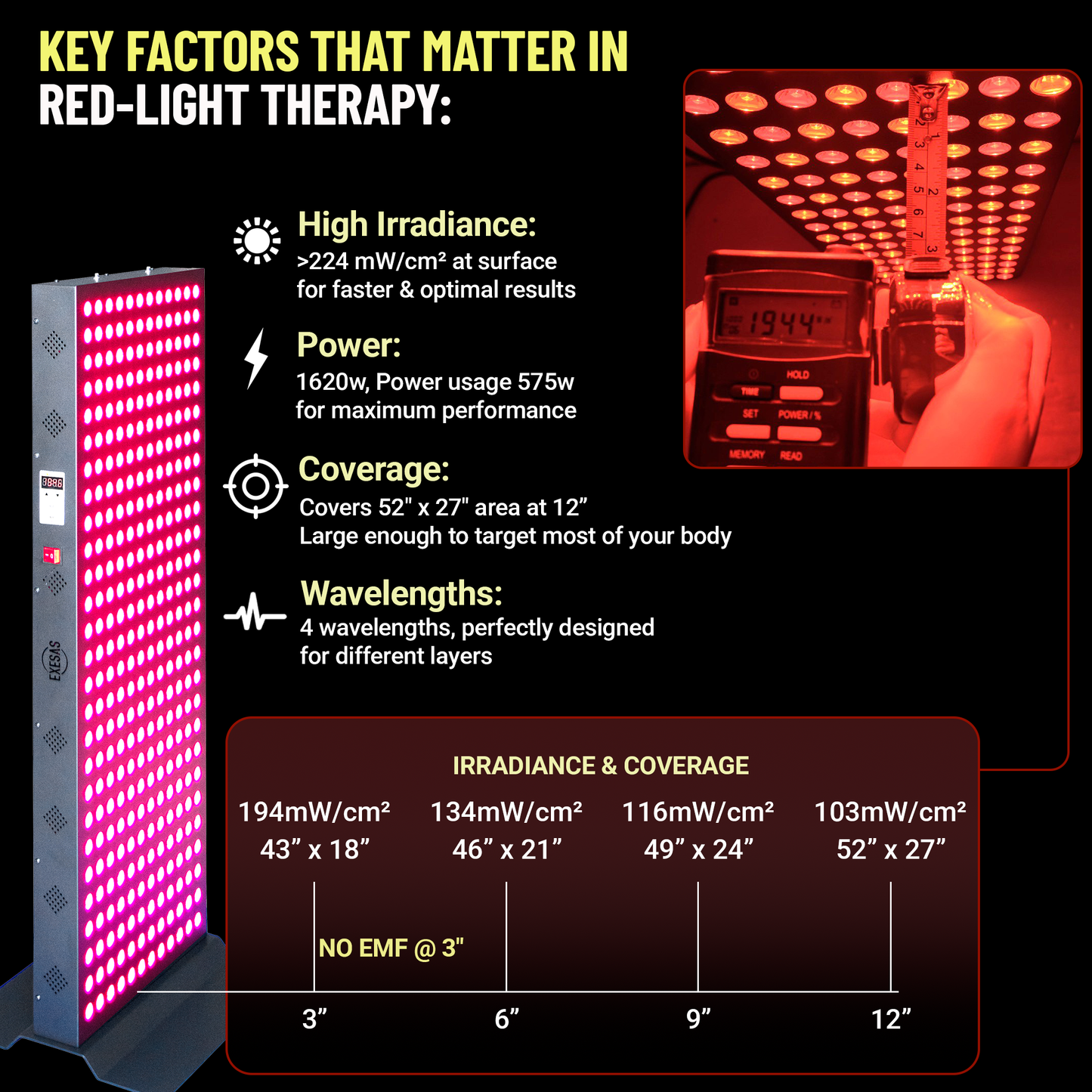 EXESAS 1620W Red Light Therapy Panel – 324 LED