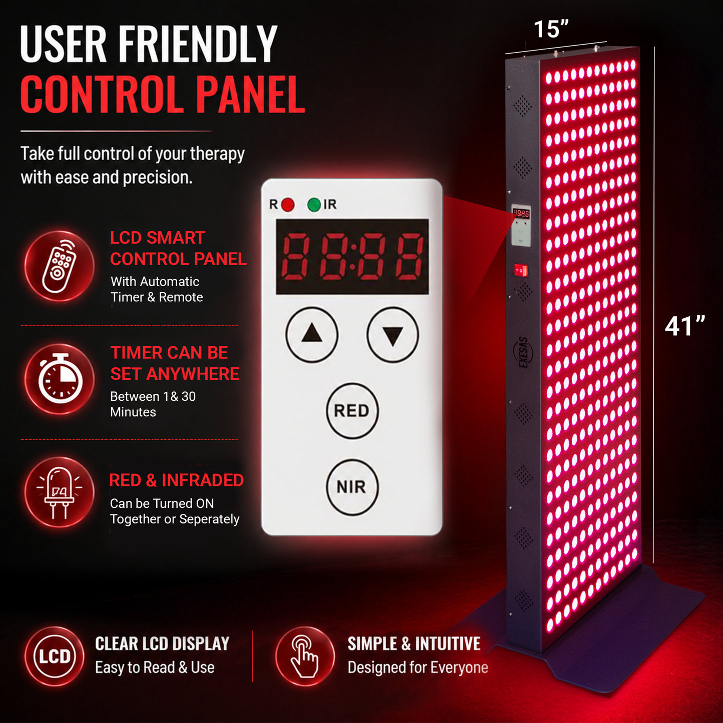 EXESAS 1620W Red Light Therapy Panel – 324 LED