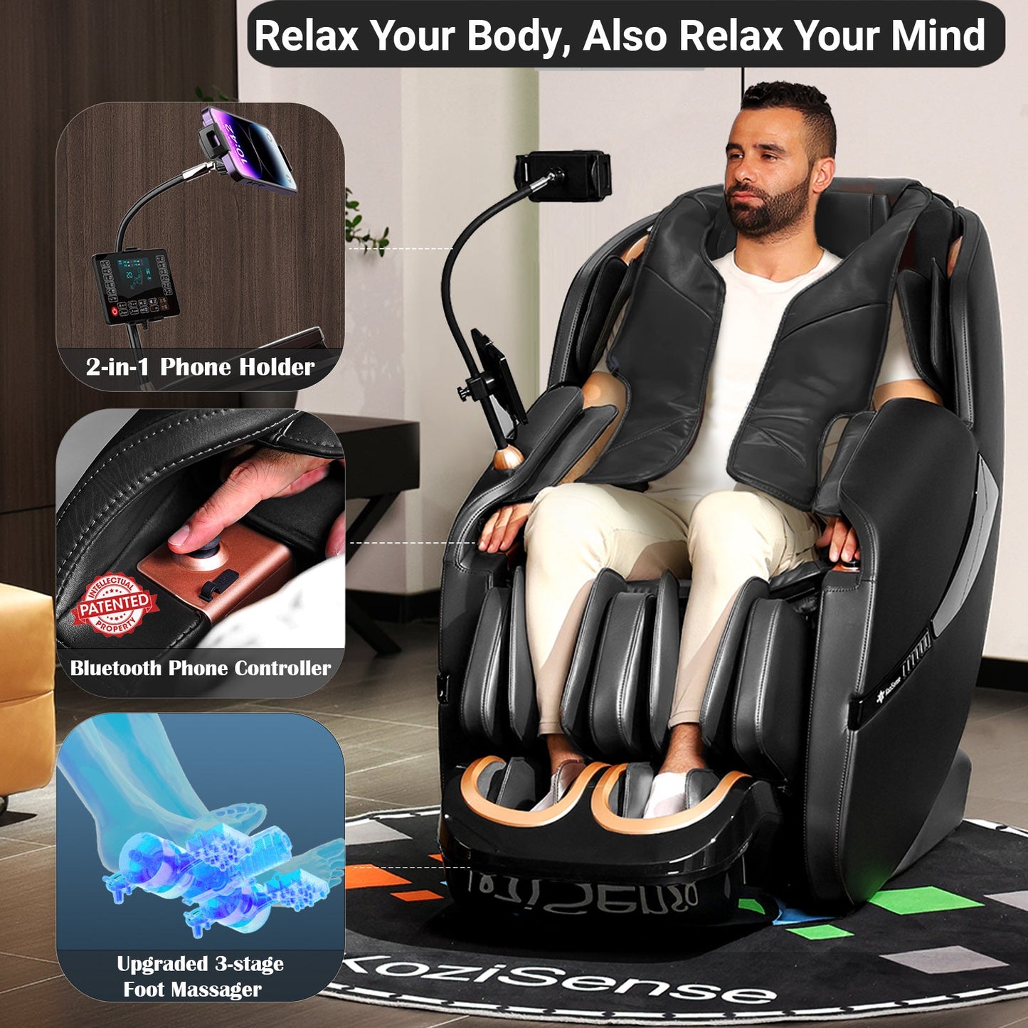 KoziSense A18 Massage Chair (All Black)