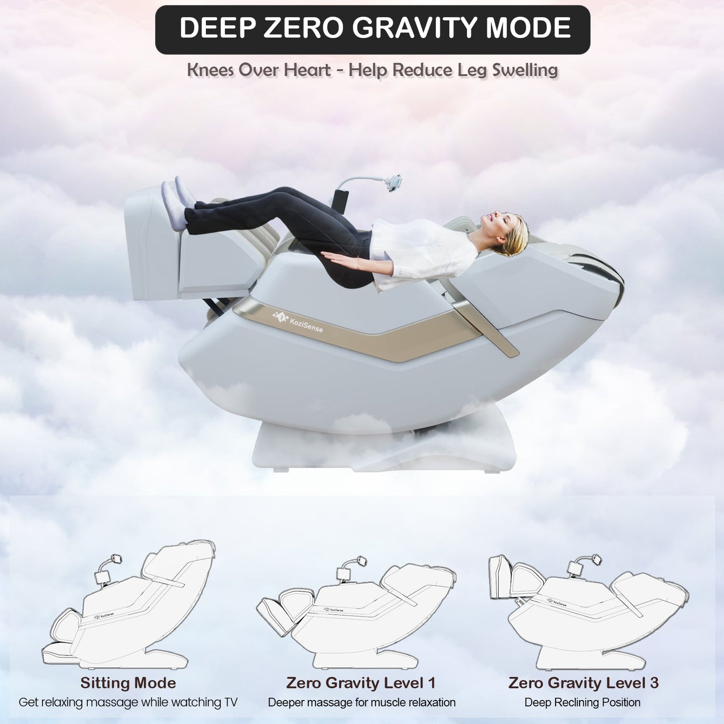 KoziSense KZ-313 Massage Chair (White)