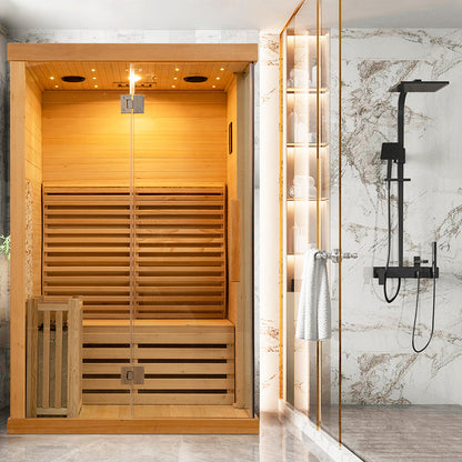SAUNA EVOLUTION® Commercial Finnish Bath Home Sauna Indoor Steam Room Glass 03