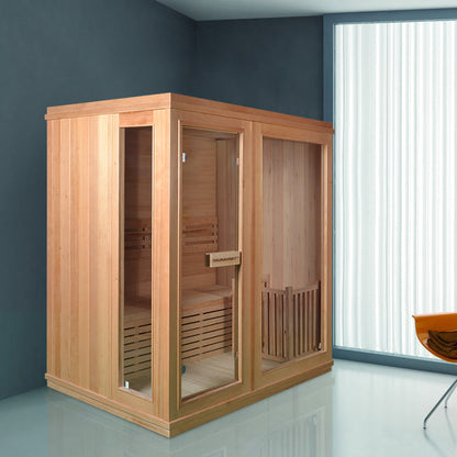 SAUNA EVOLUTION®  Finland Traditional Indoor Wooden Sauna Glass 07