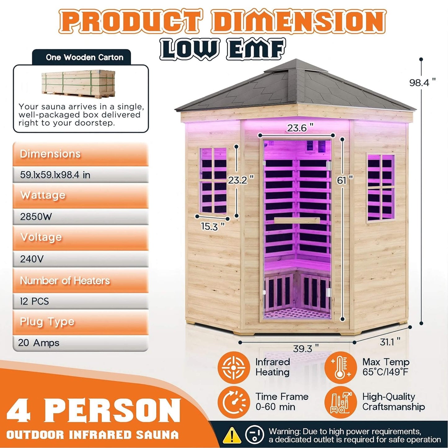 Monaco Outdoor Infrared Sauna