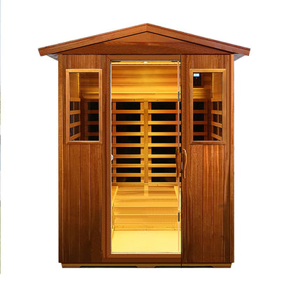 Thermora Premium 4-Person Luxury Low EMF Outdoor FAR Infrared Home Sauna With Bluetooth Audio, 2050W (SAK15372)