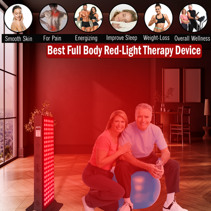 EXESAS 600W Red Light Therapy Panel – 120 Dual-Chip LEDs, 4 Wavelengths
