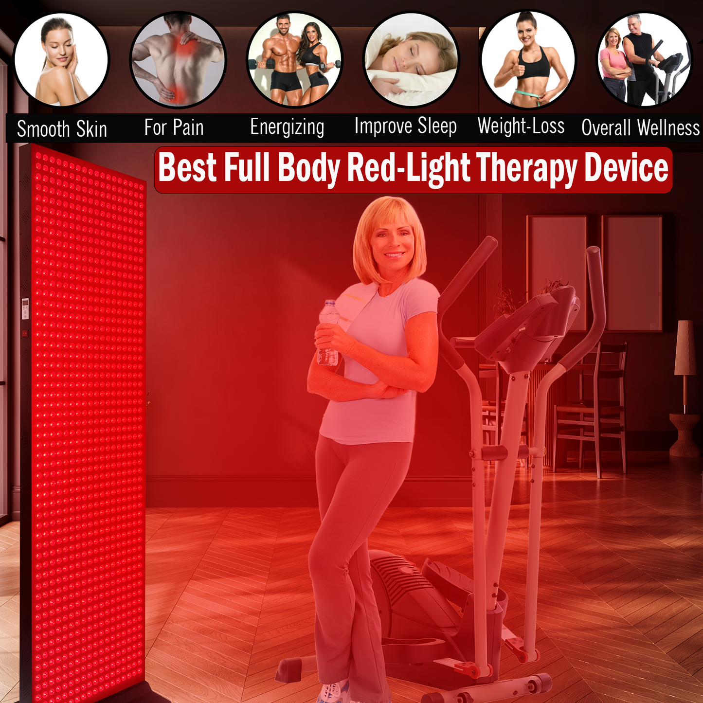 EXESAS 5040W Full Body Red Light Therapy Panel – 1008 LEDs | 4 Wavelengths