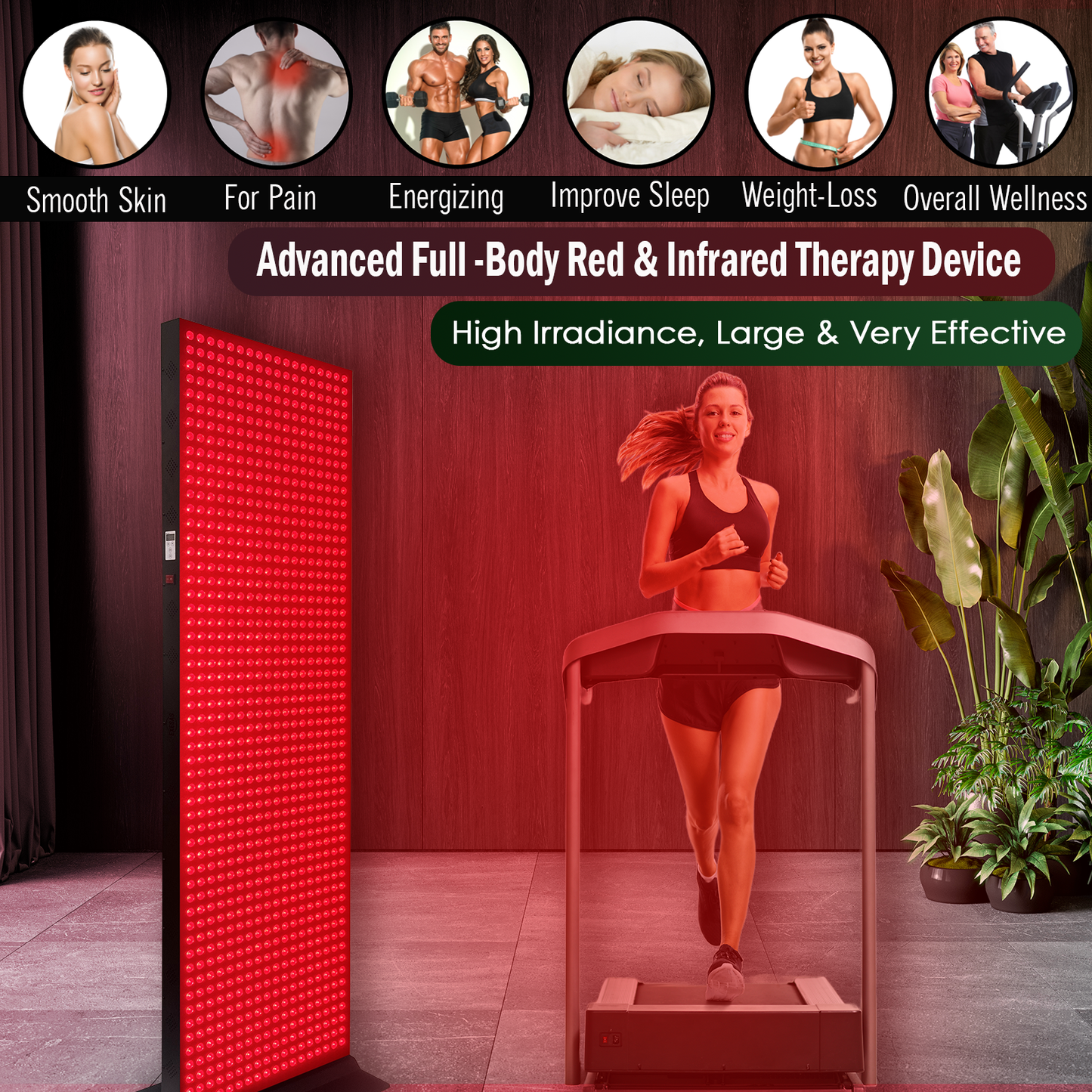 EXESAS 5040W Full Body Red Light Therapy Panel – 1008 LEDs | 4 Wavelengths