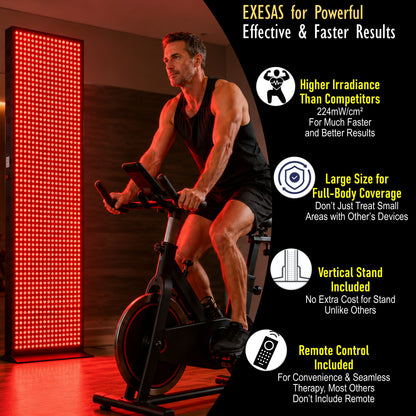EXESAS 4000W Full Body Red Light Therapy Panel – 800 LEDs | 4 Wavelengths