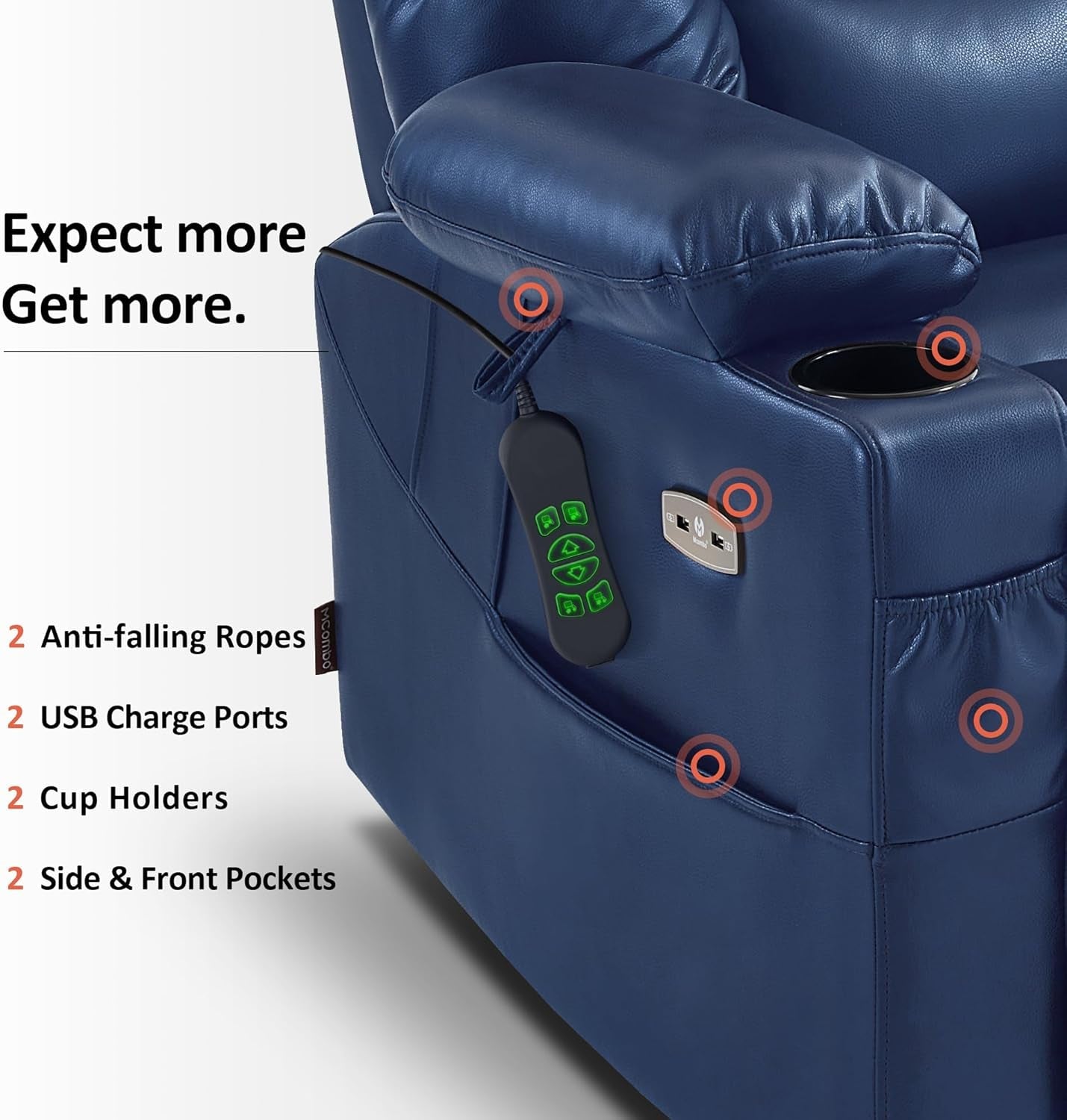 Dual Motor Power Lift Recliner Chair with Massage and Dual Heating