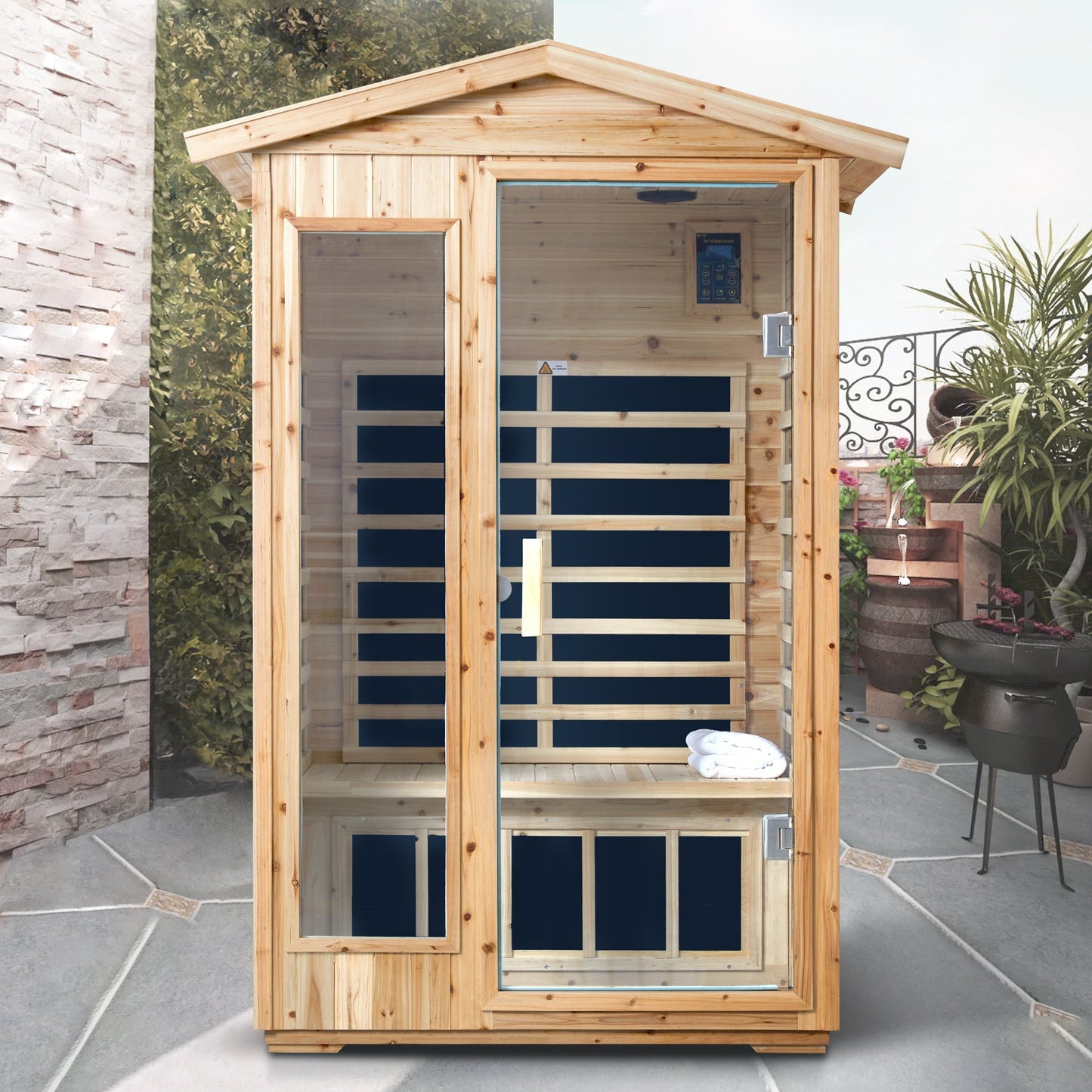 Outdoor Infrared Sauna Room for 2 (Old Fir)