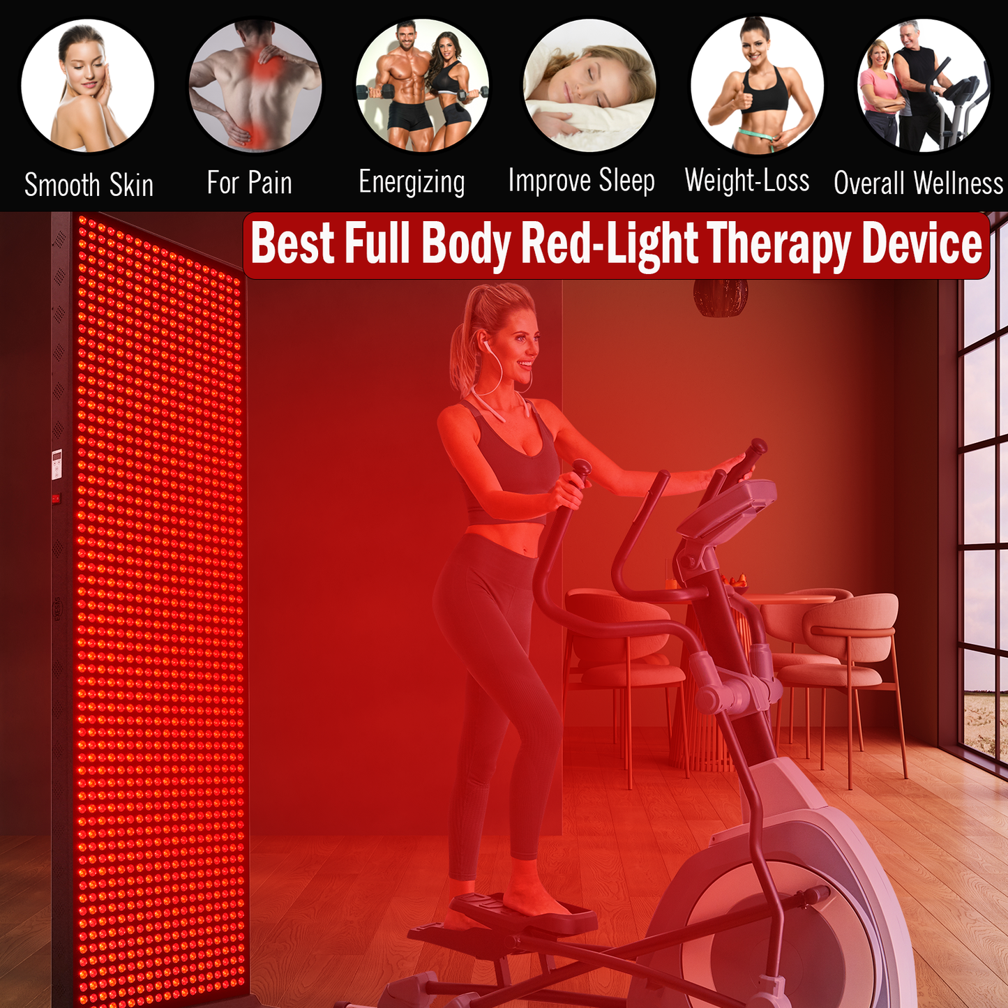 EXESAS 6080W Red Light Therapy Panel – 1216 LED