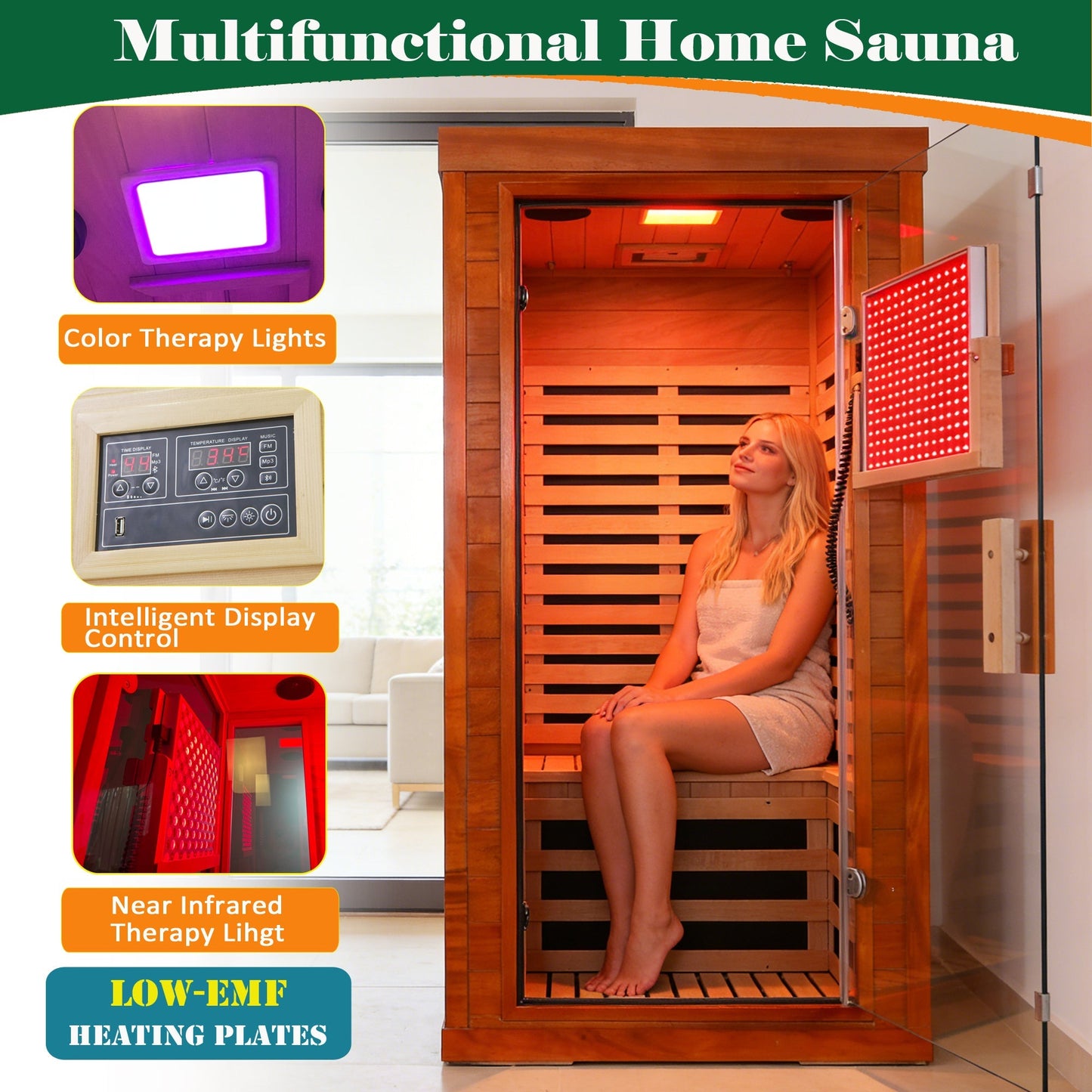 Full Spectrum Infrared Sauna for 1