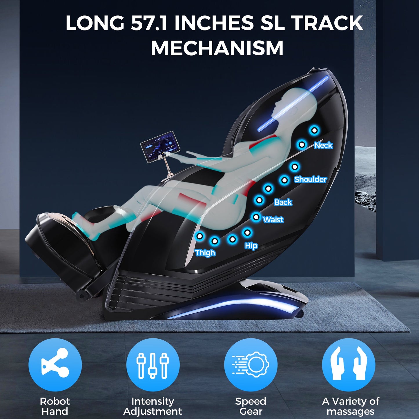 WANKO Zenith SL-Track Zero Gravity Full Body-Recliner Massage Chair