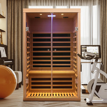 Infrared Sauna Room with Glass Doors for 2