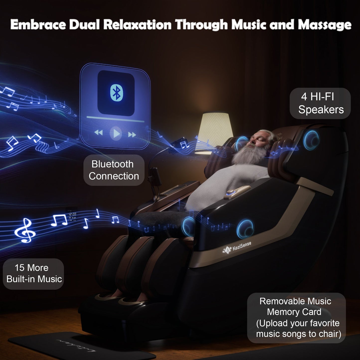 KoziSense KZ-313 Massage Chair (Black)