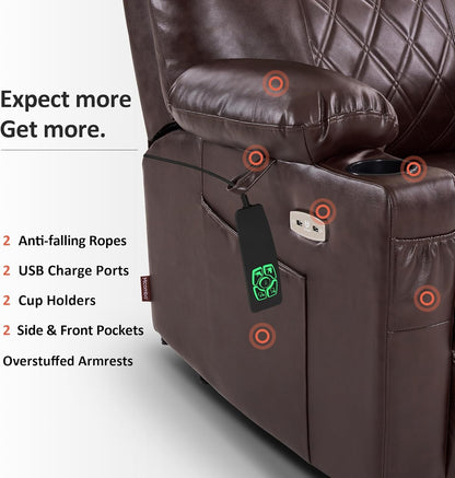 Small Size Power Lift Recliner Chair Sofa with Massage and Dual