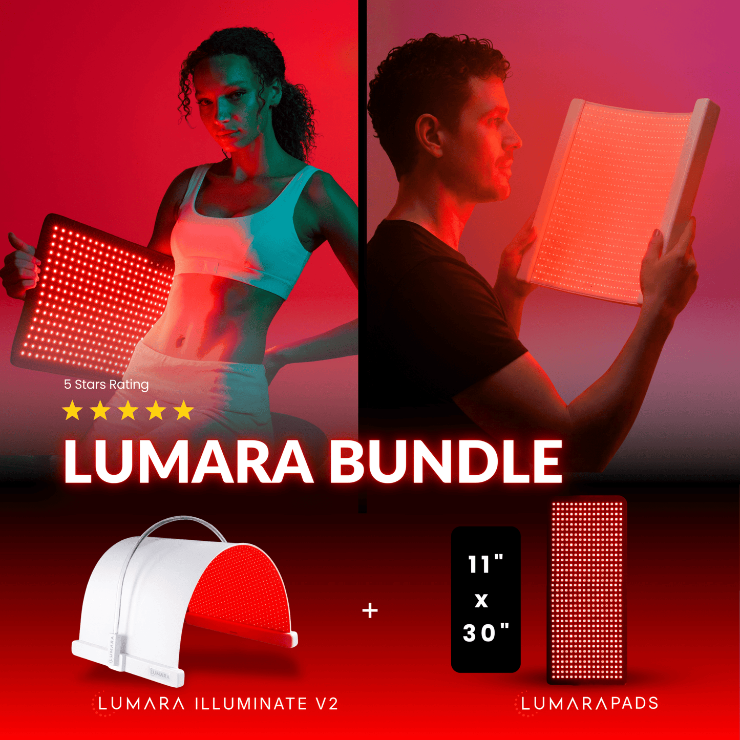 Lumara Illuminate Red V2 – 1,980 LEDs | 660nm | 5-Minute Red Light Therapy