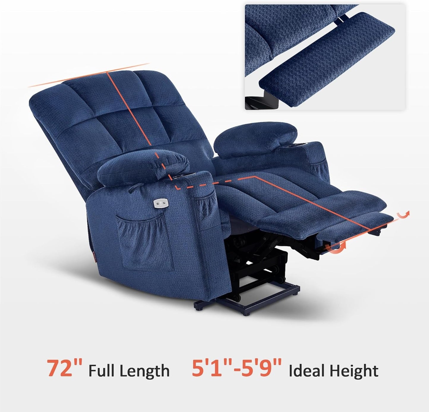Dual Motor Power Lift Recliner Chair with Massage and Heat