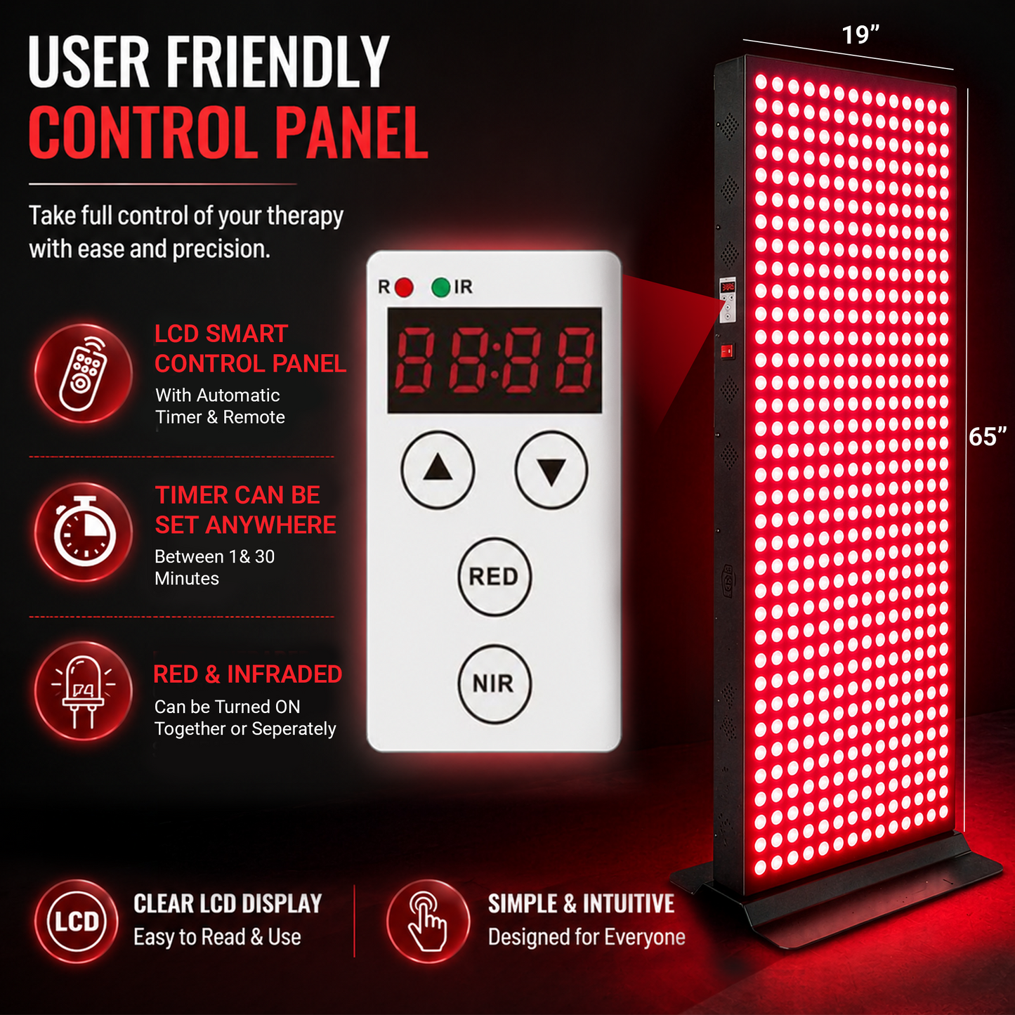 EXESAS 4000W Full Body Red Light Therapy Panel – 800 LEDs | 4 Wavelengths