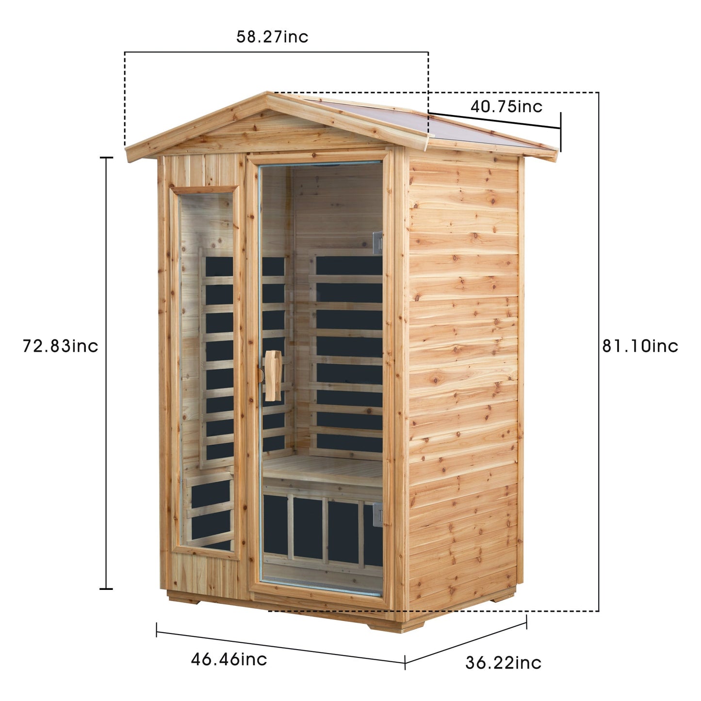 Outdoor Infrared Sauna Room for 2 (Old Fir)