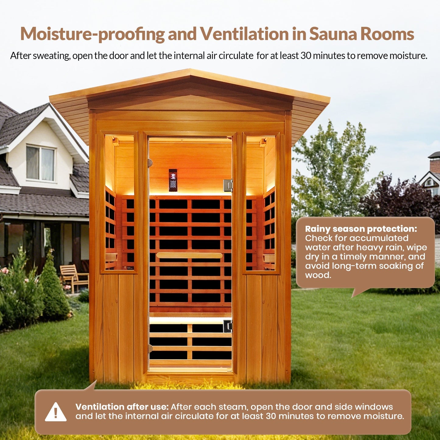 Outdoor Infrared Sauna Room for 2 (Red Cedar)