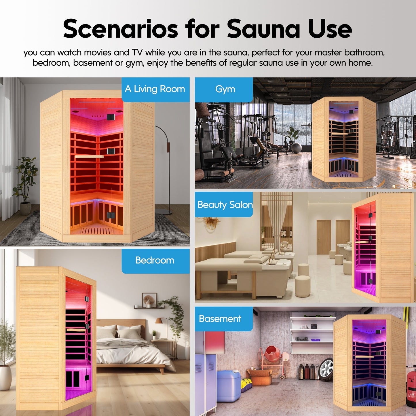 Infrared Sauna Room for 2 (Pentagon)