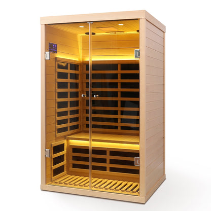 Infrared Sauna Room with Glass Doors for 2