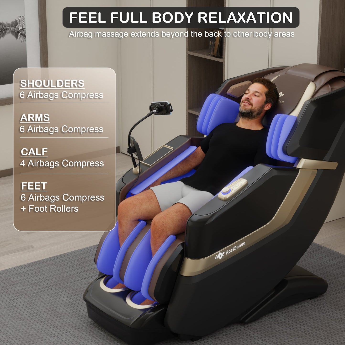 KoziSense KZ-313 Massage Chair (Black)