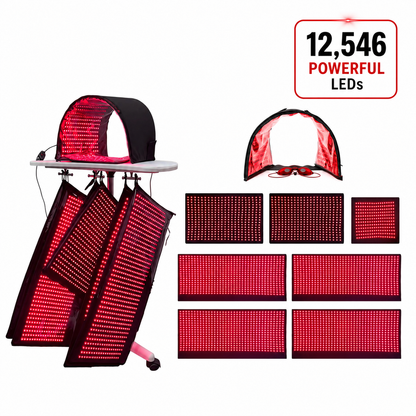 Full Body Red Light Therapy System – 12,546 LEDs | 7 Devices + Rolling Stand