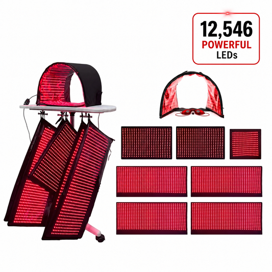 Full Body Red Light Therapy System – 12,546 LEDs | 7 Devices + Rolling Stand
