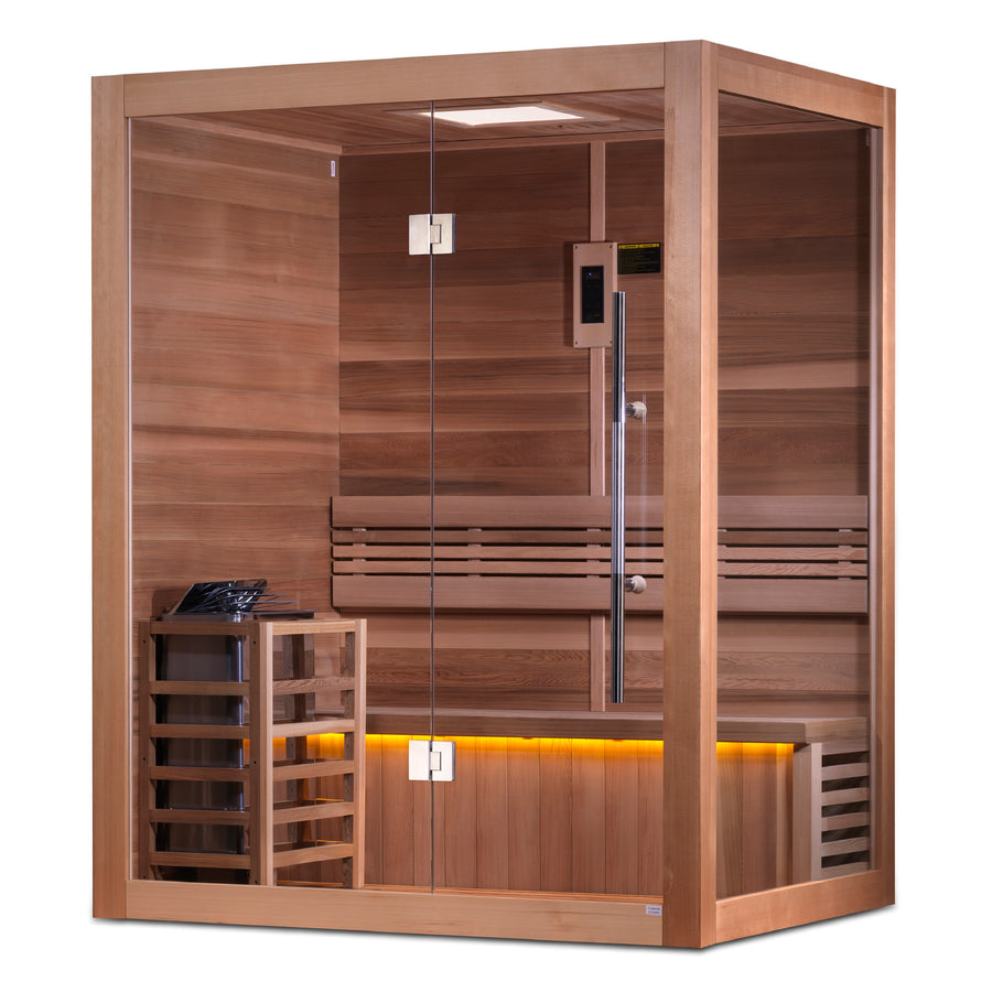 SAUNA EVOLUTION®  Indoor Modern Solid Wood Steam Sauna Glass 15