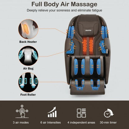 Soothe 10-Full Body Zero Gravity Massage Chair with SL Track Heat Installation-free-Black