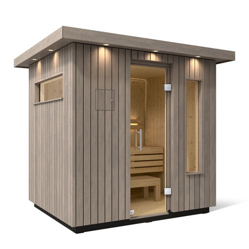 Kohler C2 (Weathered Grey Spruce) Outdoor Sauna Kit Up to 3 Persons