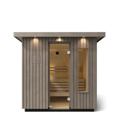 Kohler C2 (Weathered Grey Spruce) Outdoor Sauna Kit Up to 3 Persons